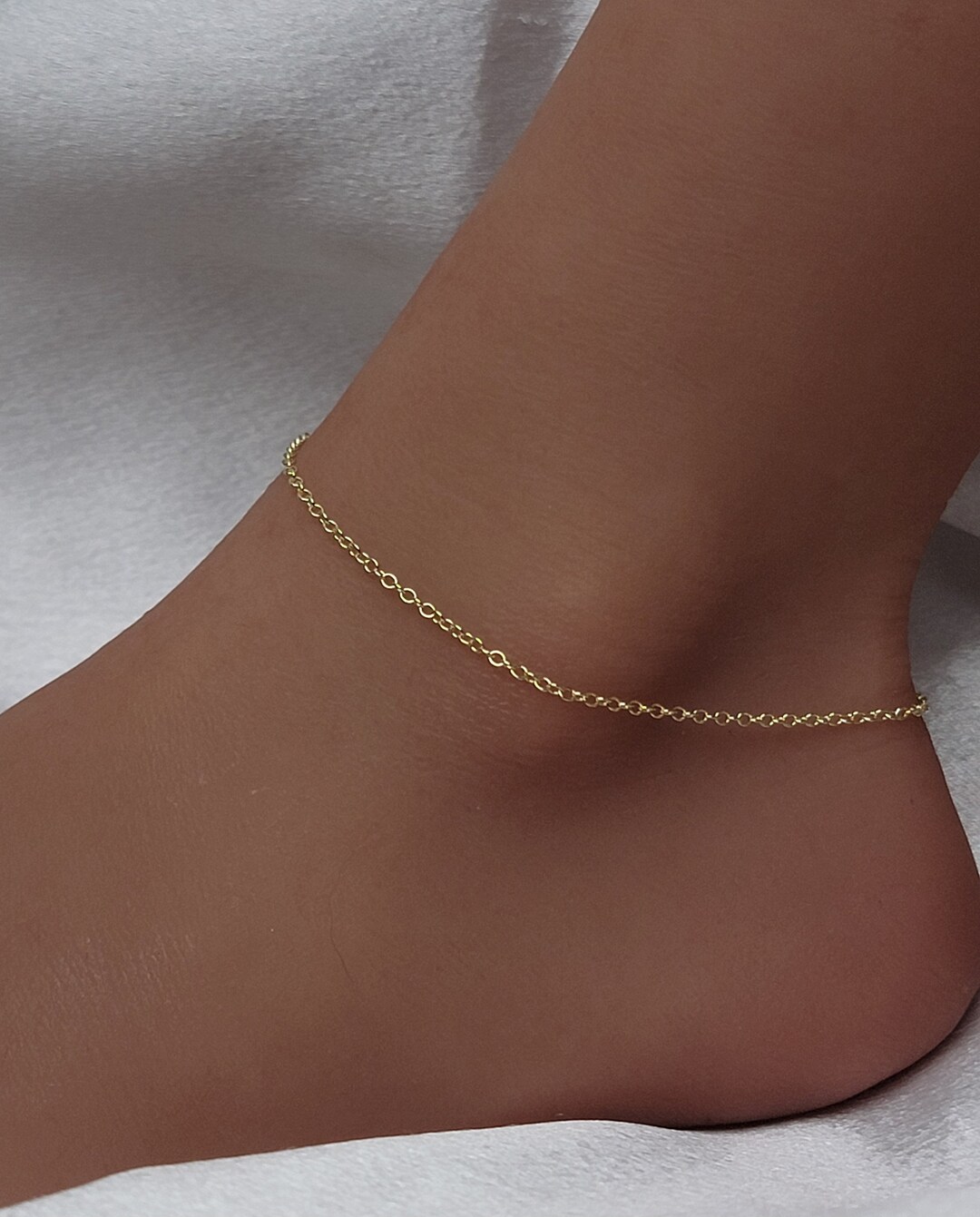 SAVE BIG -gold Filled Chain Anklets, Mother Daughter Eternity