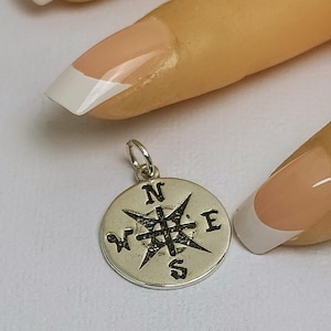 SALE - Large Compass Pendant, Item 74292, Nautical Jewelry