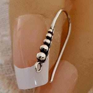 Sterling Silver Ear Hook with Graduated Dots Pattern, Jewelry Supplies, Earring Supplies