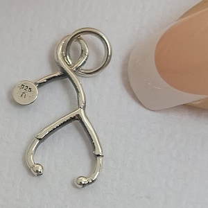Sterling Silver Stethoscope Charm, A6083, Registered Nurse