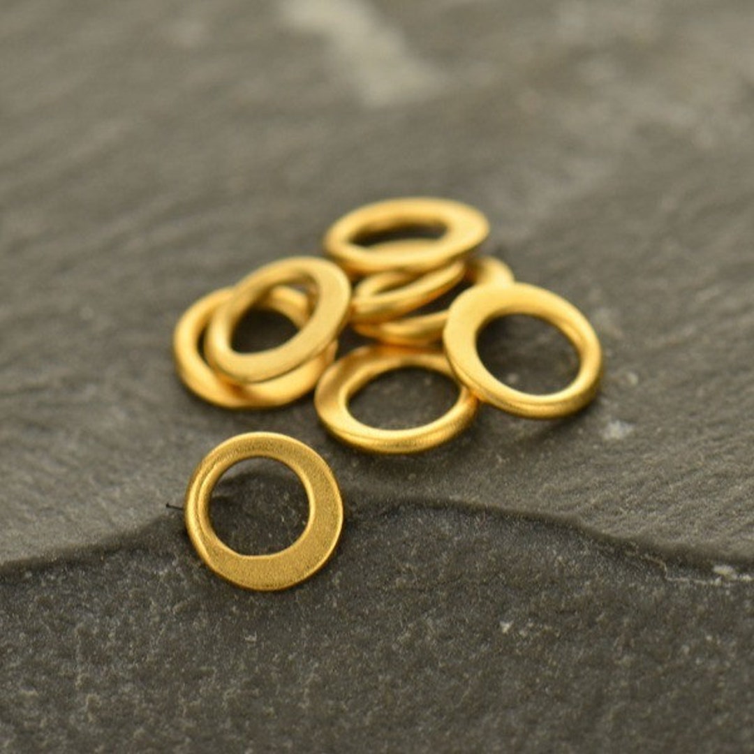 SAVE BIG -tiny Half Hammered Circle Links, 6mm, Jewelry Links, Round ...