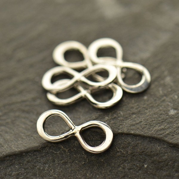 Teeny Tiny Infinity Link, Sterling Silver Infinity Link, Sideways Link, Infinite Link