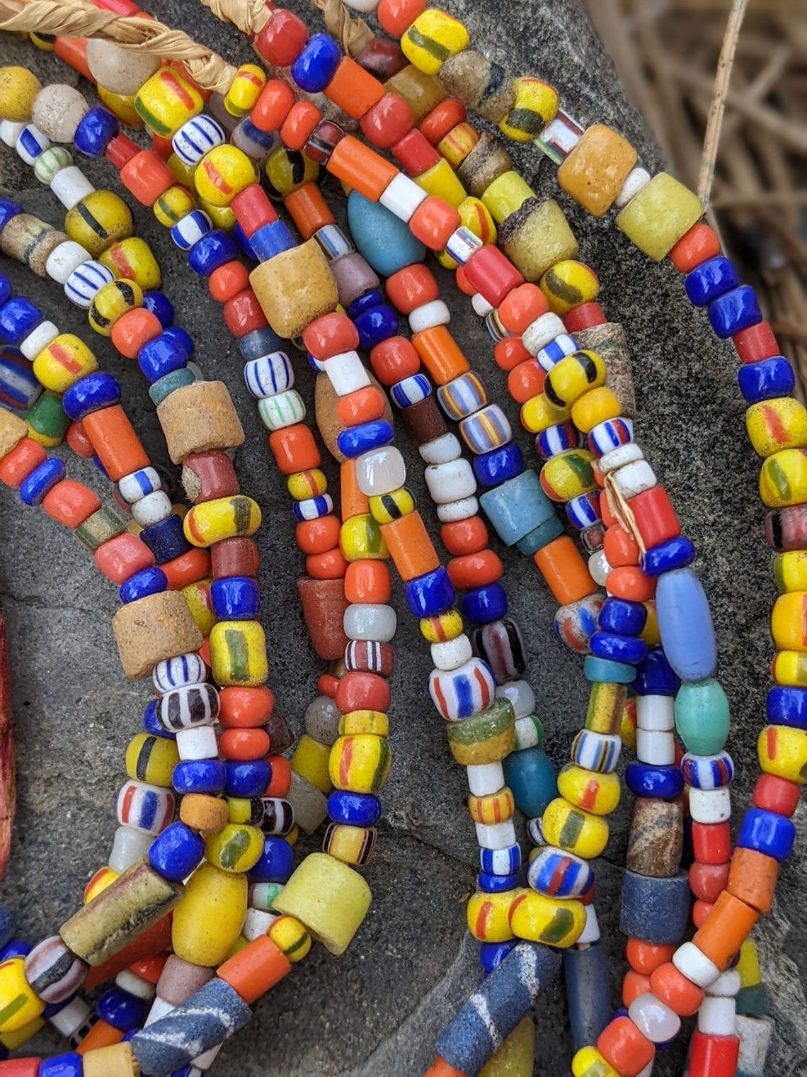 African Trade Beads Ghana Beads Ghana Glass Beads Mixed Etsy