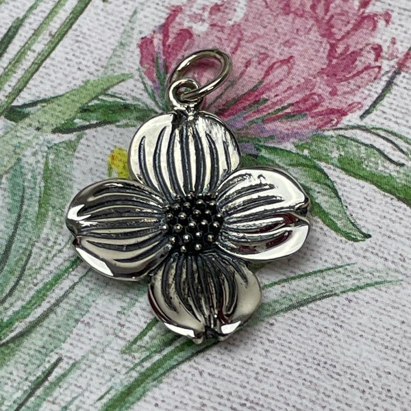 35% Off Sale No Coupon Needed Sterling Silver Dogwood Flower Charm