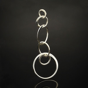 SAVE BIG -Six Circle Links, Sterling Silver Link with Six Circles, Round Circle Links, Connector Link, Jewelry Link