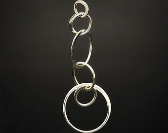 Six Circle Links, Sterling Silver Link with Six Circles, Round Circle Links, Connector Link, Jewelry Link