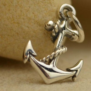 35% Off Sale No Coupon Needed Sterling Silver Anchor Charm, Beach Charm, Nautical Charm