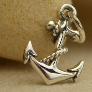 Sterling Silver Anchor Charm, Beach Charm, Nautical Charm