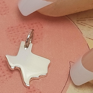 Sterling Silver Lone Star State Charm, Texas State Charm, Jewelry Supplies, A1206