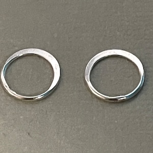 Small Half Hammered Circle Links, 10x10mm, Jewelry Links, Round Circle Links, Charm Link, Circle Charm Link, Silver Circle Link