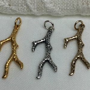 Coral Branch Pendant, Coral Branch Charm, Nautical Charm, Bronze ,Gold Plated, Sterling Silver, Ocean, Beach, Sealife