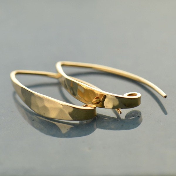 Sterling Silver Hammered Earring with Pearl Drop 23x6mm