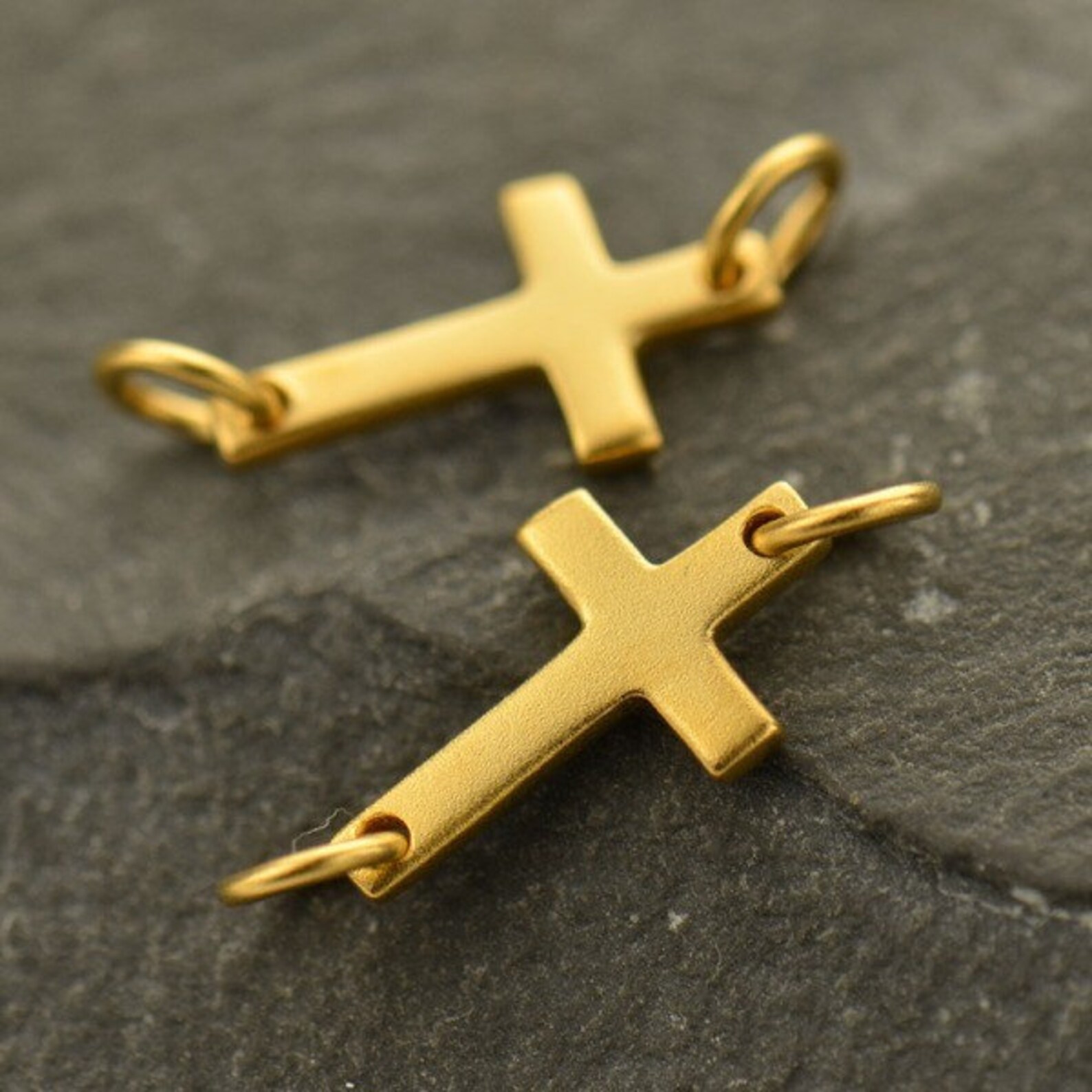 Small Cross Link Sterling Silver Cross Link Sideways Cross Etsy