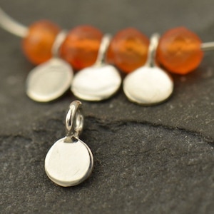 SAVE BIG -Tiny Flat Circle Dangles, Sterling Silver, Gold Plated