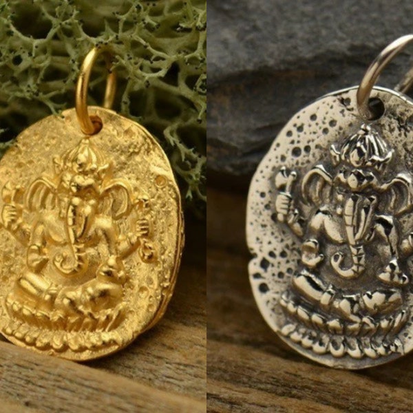 35% Off Sale No Coupon Needed Ganesh Coin Charms - Hindu Charms, Spiritual Worship, Elephant Headed God, Coin Charms