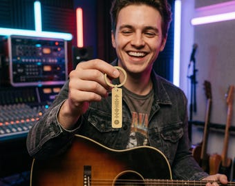 Personalised Music QR Code Keyring, Custom Song Keychain, Photo Engraved Tag