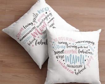 Mother's Day White Cushion Cover, Mother's Day Gift, Home Decor, Cushion Covers, Gift For Her, Gift For Mum, Gift For Grandma, Gift For Aunt