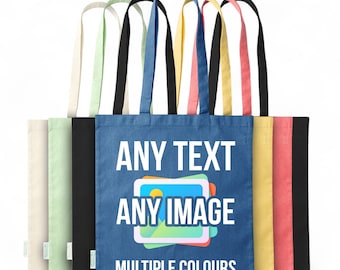 Custom Tote Bags in Bulk - Reusable Cotton Bags with Logo or Name - Ideal for Corporate or Party Favors