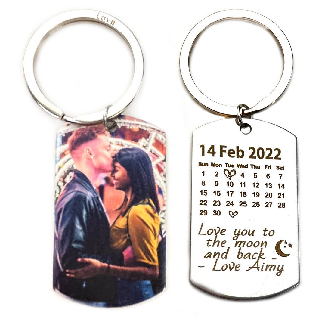 Personalised UV Photo Printed Keyring, Calendar Engraved Keyring, High ...
