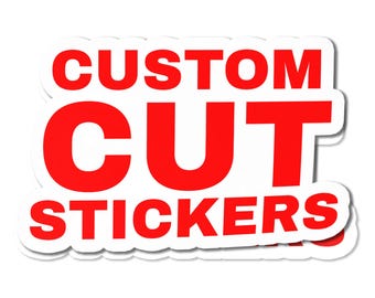 Personalised Vinyl Stickers, Waterproof Contour Cut Labels on A4/A5 Sheets, Custom Logo, Text, Business Label, Custom Contour Cut Stickers