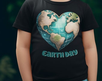 Explorador del Día de la Tierra: Colección de camisetas negras para niños