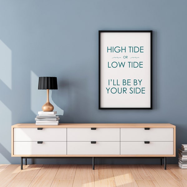 In High Tide and In Low Tide I'll Be By Your Side Wall Art Digital Download Bob Marley Inspired