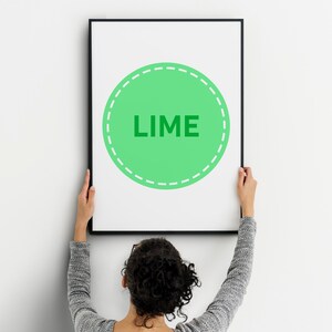 Kitchen Wall Art: Lime Fruit Art Print Lime Slice Print Fruit Print Fruit Wall Art Citrus Fruit Instant Download Happy Art