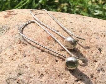 Silver drop earrings