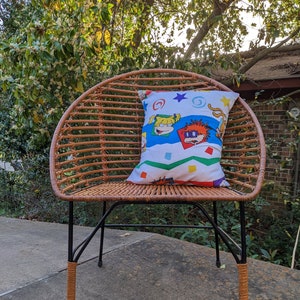 16&quot; X 16&quot; nickelodeon rugrats upcycled throw pillowcase (1997 vintage fabric) SHIPS TODAY!