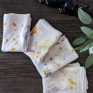 naturally dyed floral bandana / scarf / wall hanging, SHIPS TODAY!