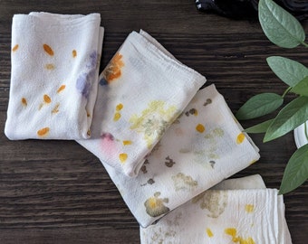 naturally dyed floral bandana / scarf / wall hanging, SHIPS TODAY!