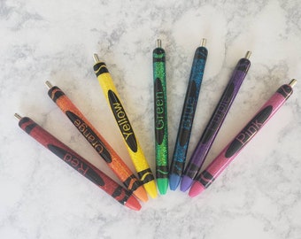 Custom Glitter Pen, Gel Pen, Refillable Pen, Crayons