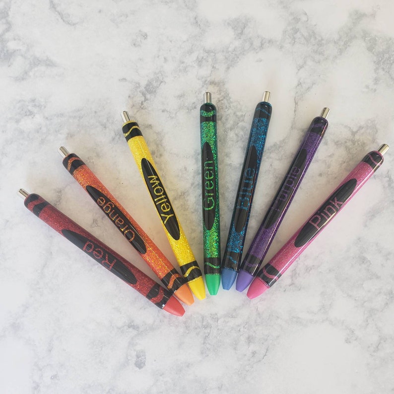 Custom Glitter Pen Gel Pen Refillable Pen Crayons Etsy