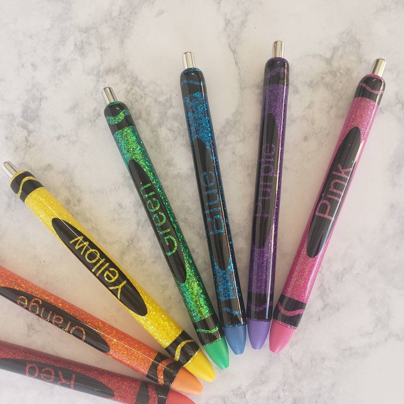 Custom Glitter Pen Gel Pen Refillable Pen Crayons Etsy