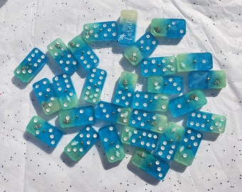 Handmade Double Six Domino Set/Tropical Paradise