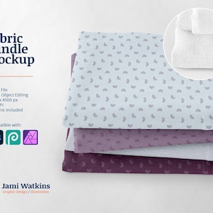Fabric Bundle (4) PSD Mockup Template, Photoshop Smart Object Editing