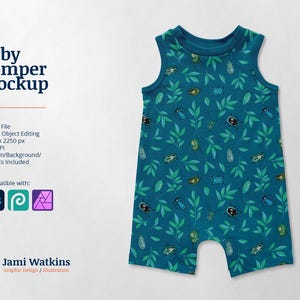 Baby Romper PSD Mockup Template, Photoshop Smart Object Editing