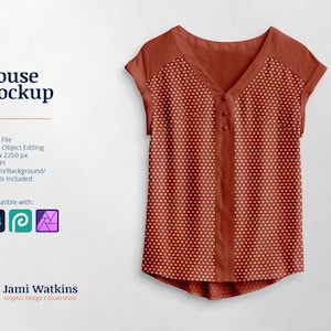 Blouse PSD Mockup Template, Photoshop Smart Object Editing