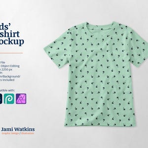 Kids Tshirt PSD Mockup Template, Photoshop Smart Object Editing