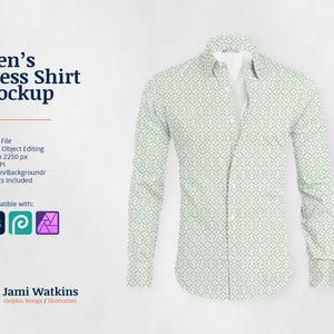 Men&#39;s Dress Shirt PSD Mockup Template, Photoshop Smart Object Editing