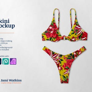 Bikini PSD Mockup Template, Photoshop Smart Object Editing