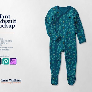 Modello PSD di mockup di body per neonati, modifica di oggetti avanzati in Photoshop