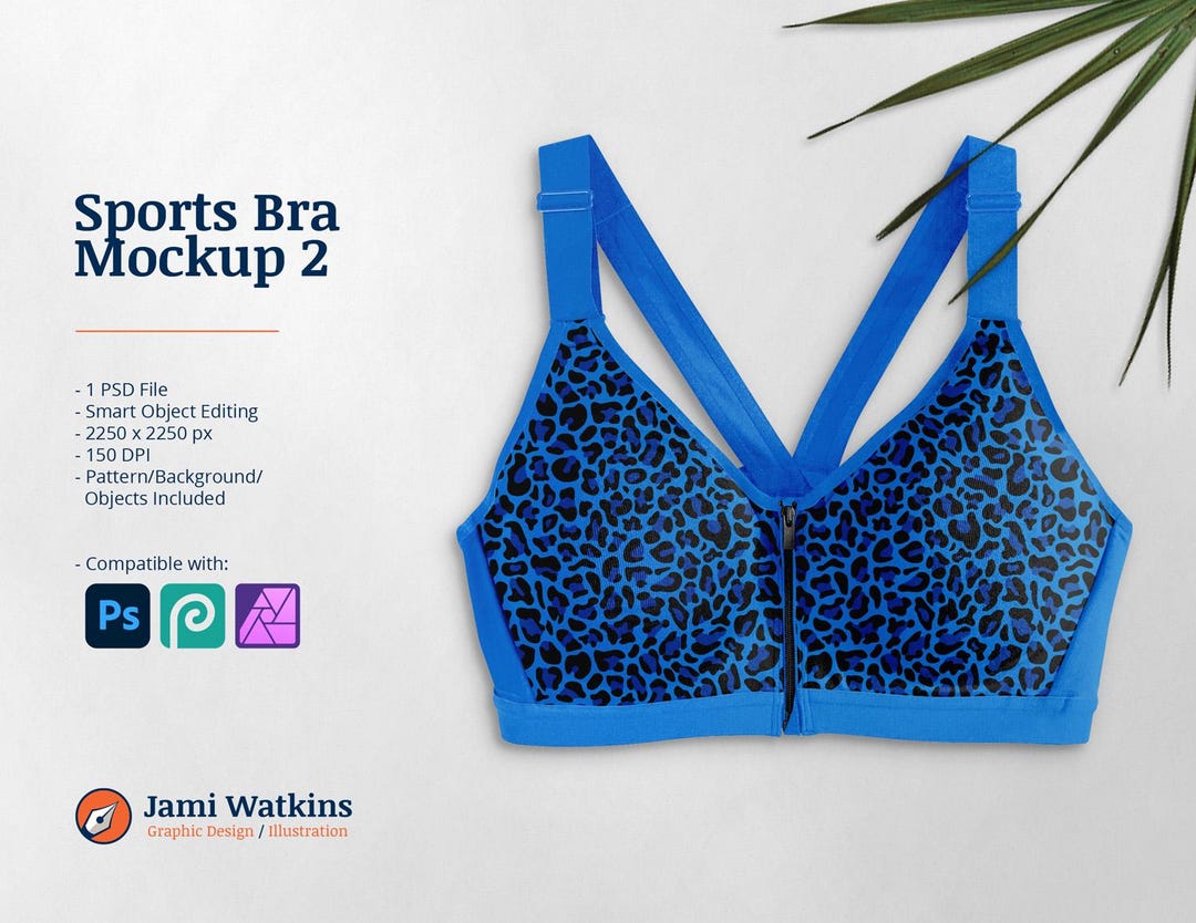 Sports Bra PSD Mockup Template, Smart Object Editing Etsy