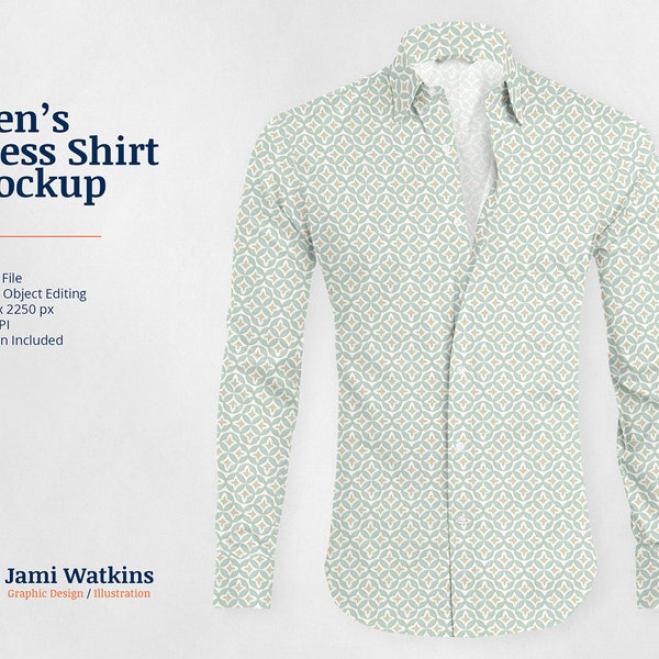 Men's Dress Shirt PSD Mockup Template, Photoshop Smart Object Editing