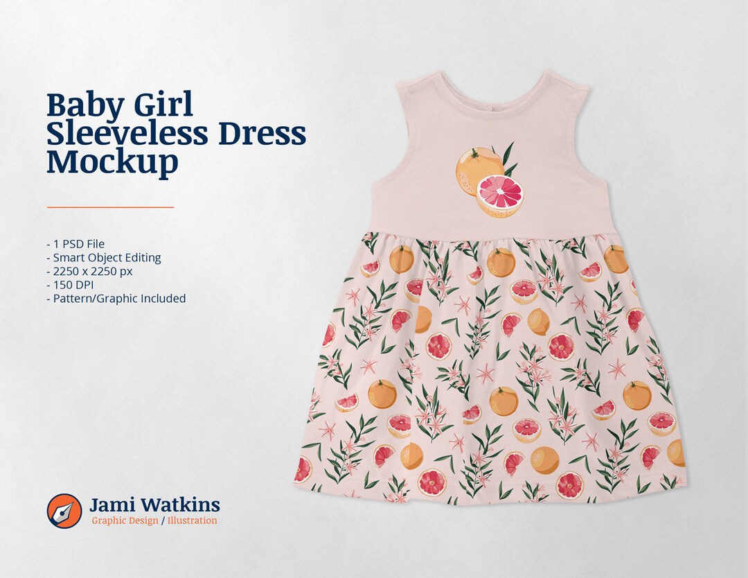 Baby Sleeveless Dress PSD Mockup Template Smart Etsy