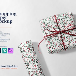 Wrapping Paper PSD Mockup, Photoshop Smart Object Editing