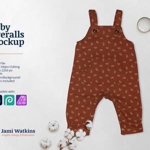 Baby Waffle Knit Overalls PSD Mockup Template, Photoshop Smart Object Editing