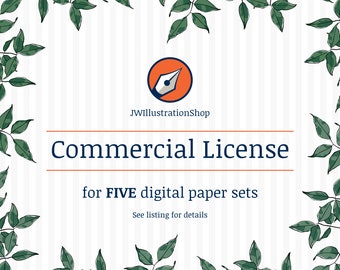 Commercial License to add to FIVE (5) digital paper sets