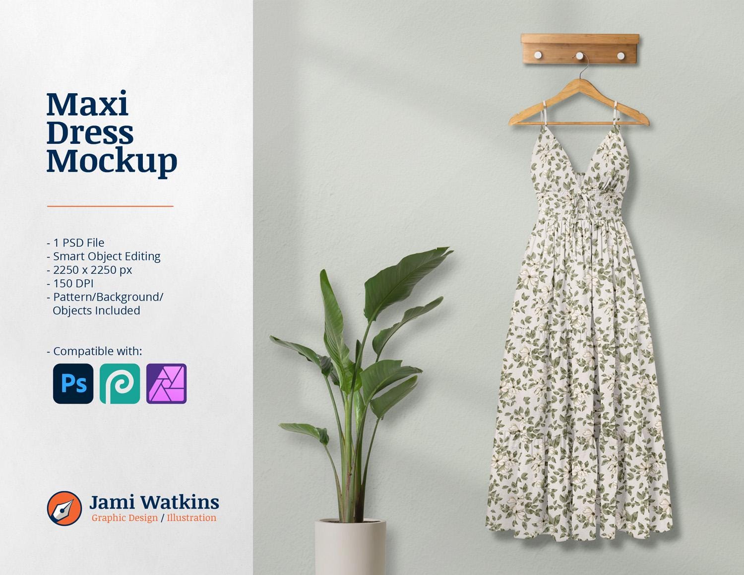 Maxi Dress PSD Mockup Template, Photoshop Smart Object Editing - Etsy  Ireland