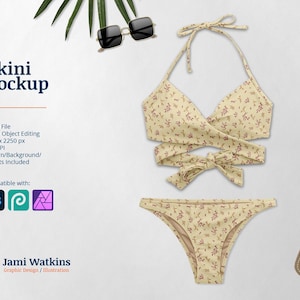 Bikini PSD Mockup Template, Photoshop Smart Object Editing